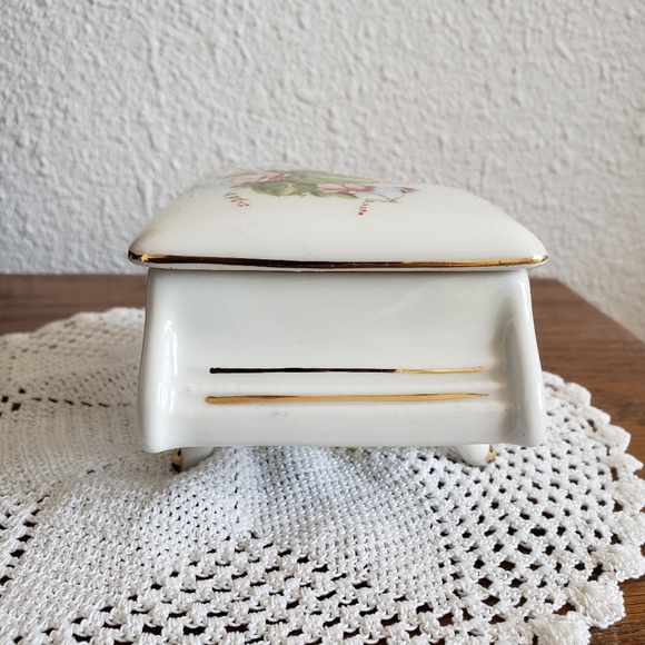 #Vtg Italy Firenze Handpainted Perugina Porcelain Grandpiano Jewelry Trinket Box - Picture 8 of 12